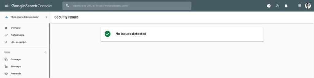 Google Search Console Security IssuesReport